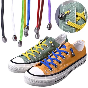 

1pair Stretching Locking no tie lazy shoeLaces sneaker Elastic Rubber Shoe lace children safe elastic shoelace