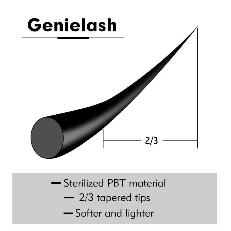 Genuelash-extensão de cílios individuais para construção, cílios postiços de pelo de vison falso, 4 unidades, premium, volume, profissional