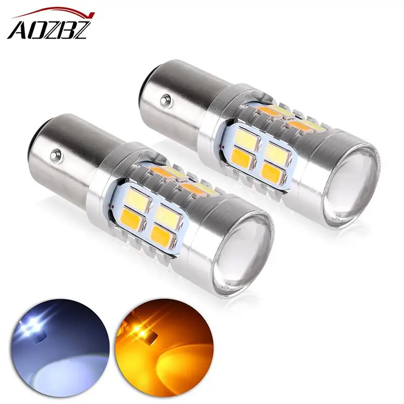 

Car Turn Signal Light Fog Light Driving Lamp Dual Color Bulbs Switchback LED Drive 20W Amber White 1157 BAY15D SMD DRL