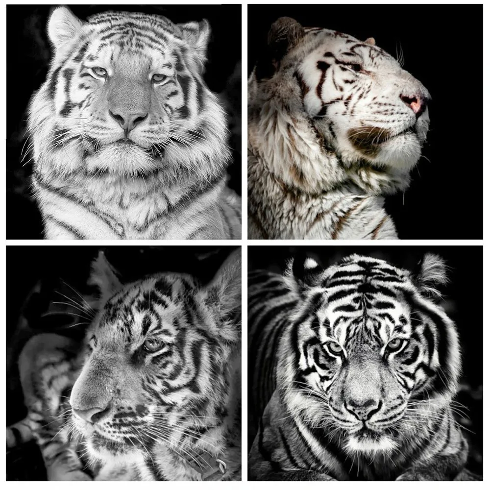 

Huacan Diamond Embroidery Sale Animal 5D Cross Stitch Diamond Painting Tiger Rhinestones Full Square Diamond Mosaic Sets