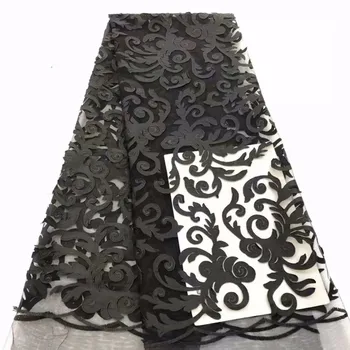 

High Quality 2019 New style French net lace fabric 3D flower African tulle lace fabric For Wedding or Party Dresses lace