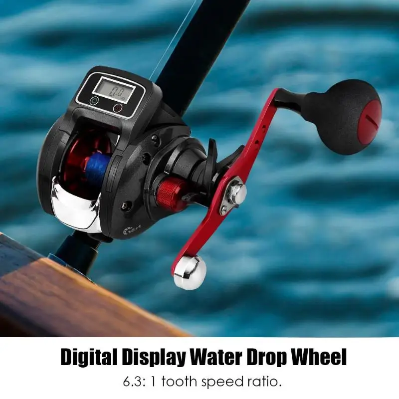 

Digital Display Water Drop Fishing Wheel High-strength Metal Count Right Hand Bait Casting Fishing Reel Fishing Accessories