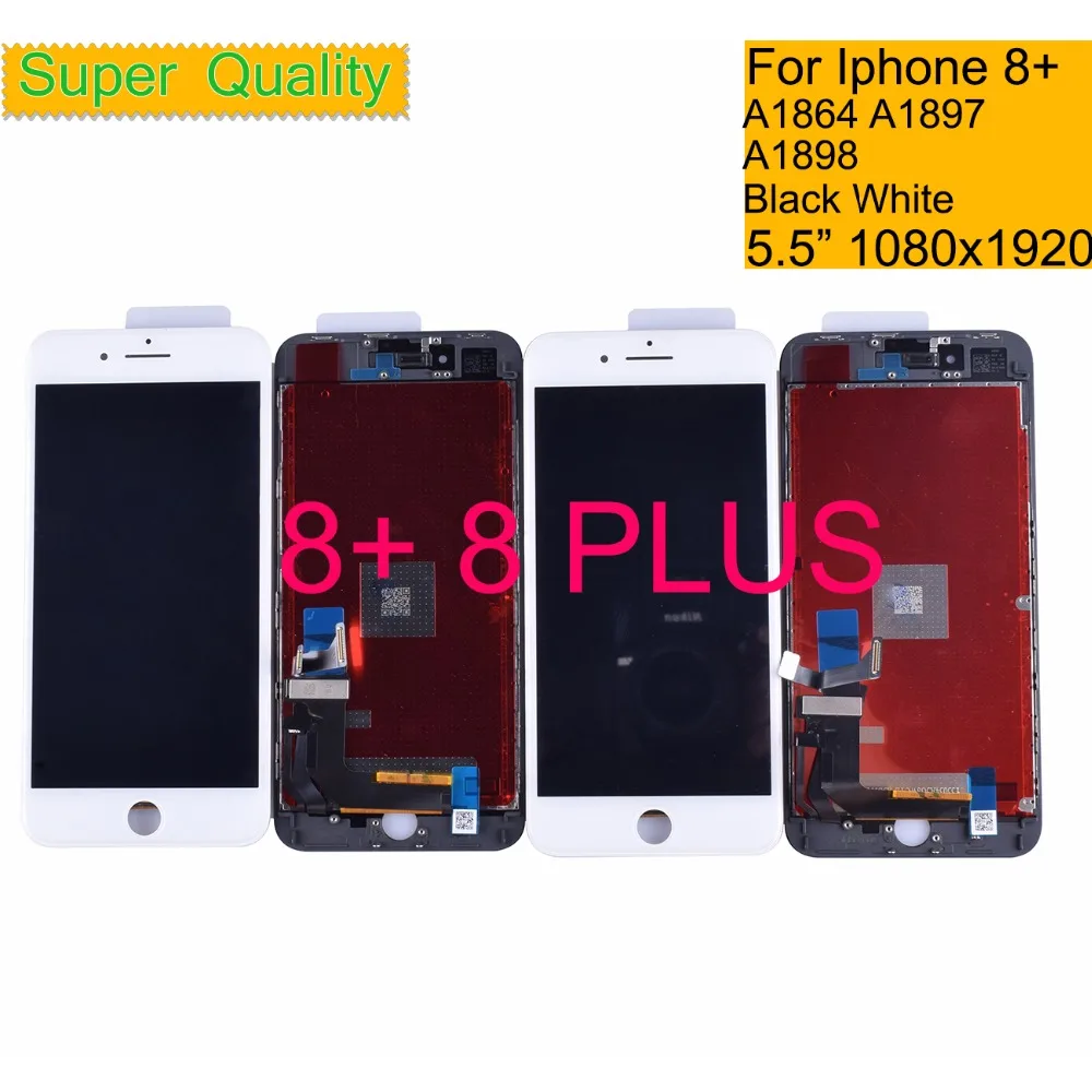 Полный ЖК дисплей для iphone 8 Plus 10 шт./лот сенсорный экран дигитайзер панель монитор