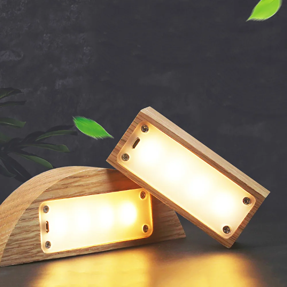

New Wooden Lamp Kids Bedroom Decoration Warm Light LED USB Night Light for Children Gift
