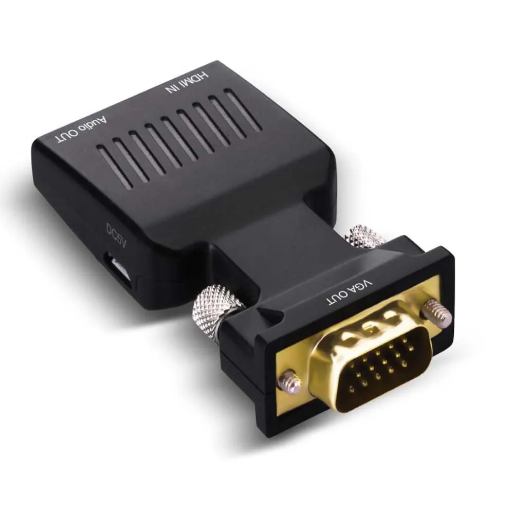  Adattatore da Hdmi a Vga con Audio da 3.5 Mm Femmina a Maschio Hd 1080P per Hdtv Proiettore Monitor