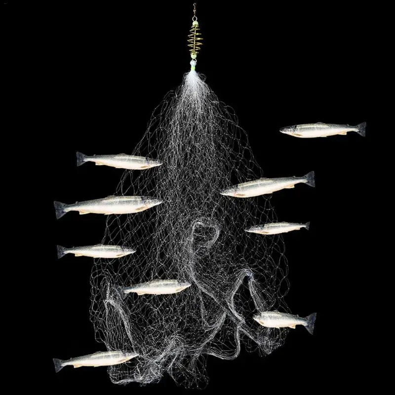 

4pcs Finefish Catch Fishing Net Nets Water Hand Throw Fly Fishing Network Small Mesh Gill Net With Sinker And Without Sinker
