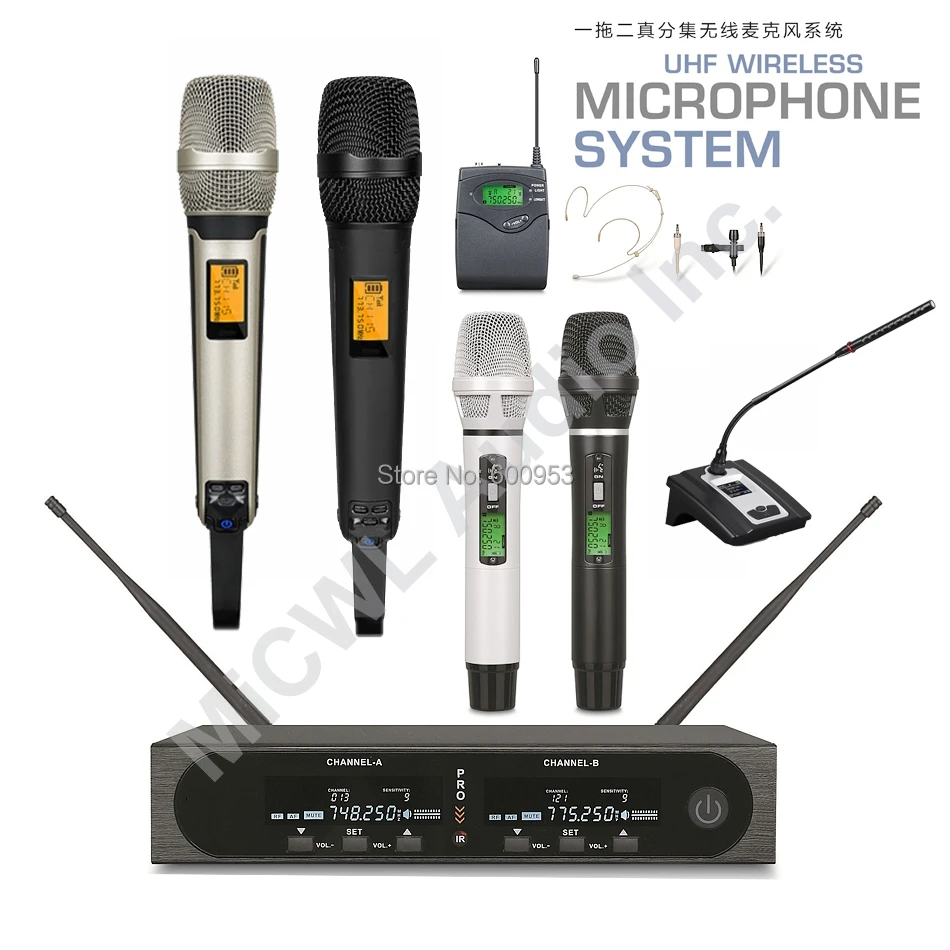 2 канальная Цифровая беспроводная ручная гарнитура MiCWL SKM9000 петличная