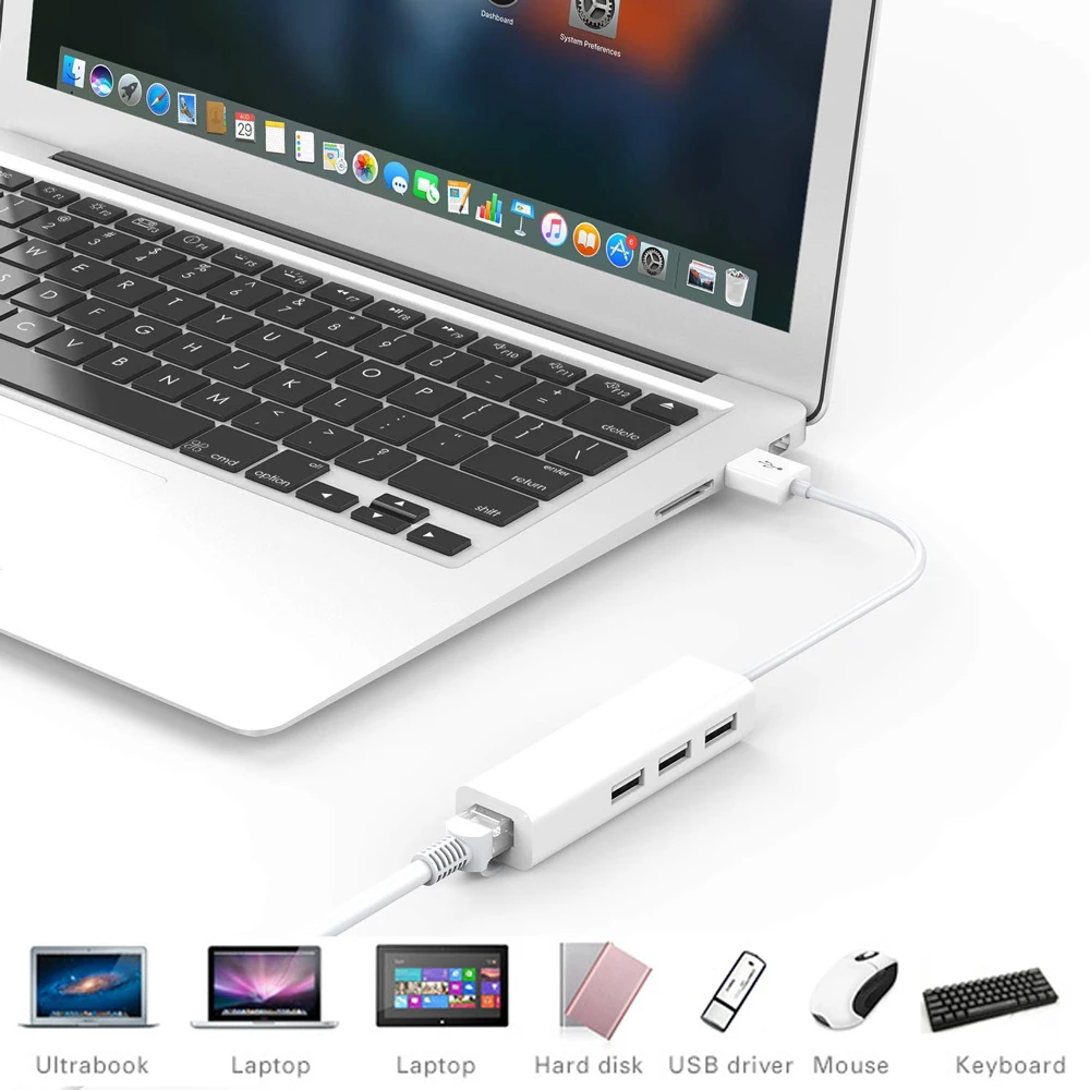 Usb хаб сплиттер с адаптером RJ45 LAN удлинитель сети Ethernet для ноутбука|USB-хабы| |