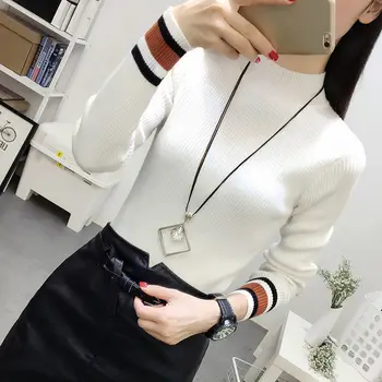 

Sweaters Women Fashion Stripes Jumper Female O Neck Long Sleeve Pullovers Casual Elegant Slim Knitted Clothes Streetwear Tops