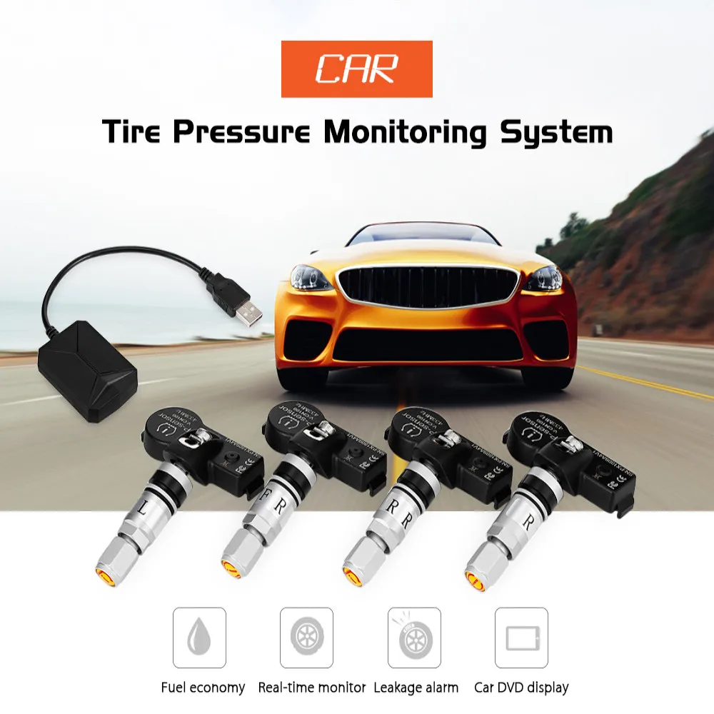 

CHESHITONG TY05 Car Tire Pressure Monitoring System for Android Navigation 4 External Sensors TPMS Receiver Alarm Systems