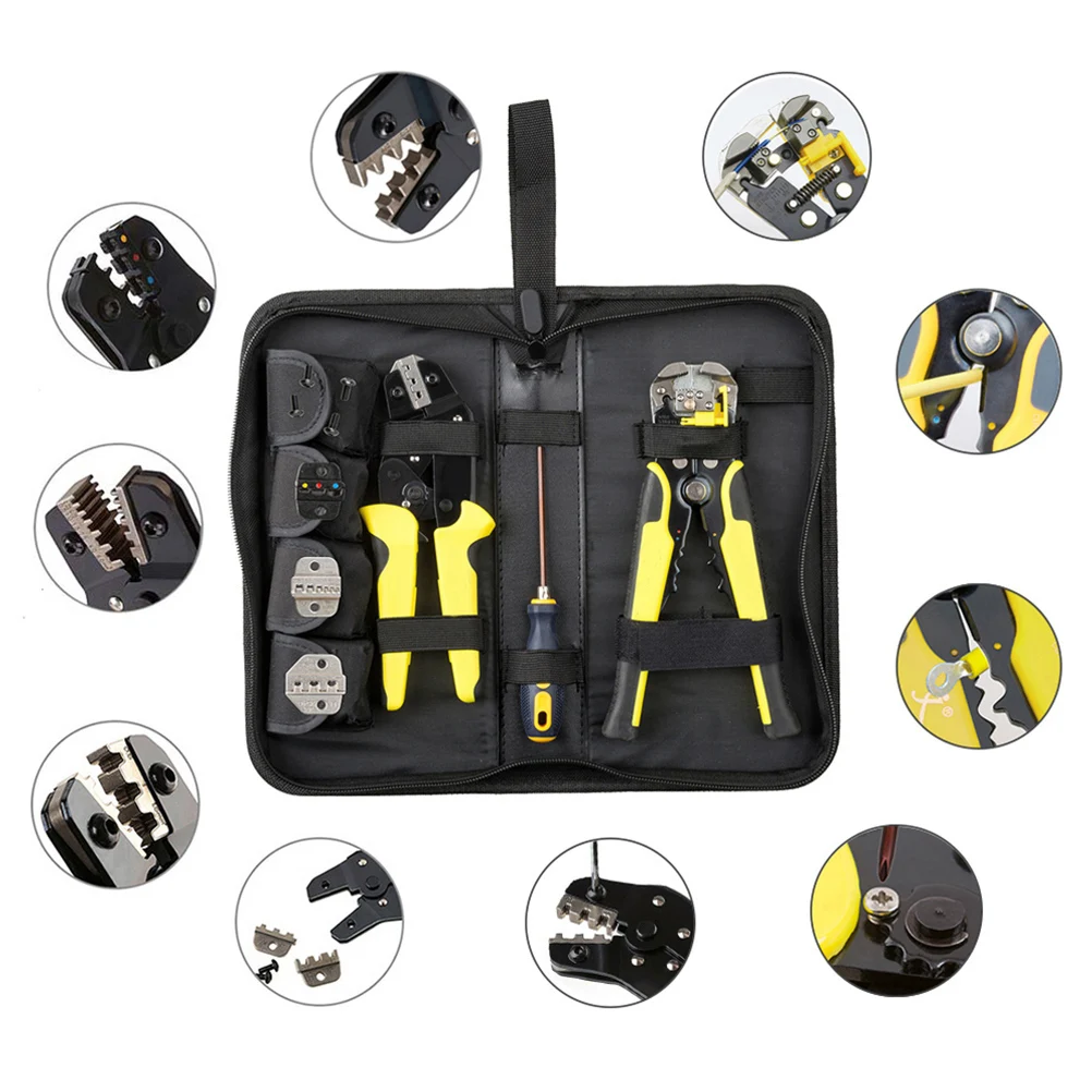 

4 In 1 Wire Crimpers Ratcheting Terminal Crimping Pliers Cord End Terminals Tool Professional Tool Kit
