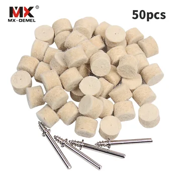 

50Pcs 13mm Wool Felt Polishing Buffing Wheel Grinding Polishing Pad+4Pcs Shanks for Dremel Rotary Tool Accessories