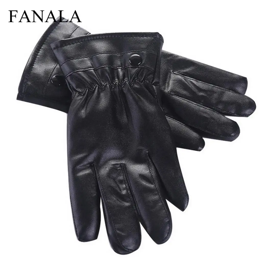 Кожаные перчатки Для Мужчин's Зимние перчатки Сенсорный экран Ветрозащитный Утепленная одежда вождения Guantes мужской осень-зима кожаные