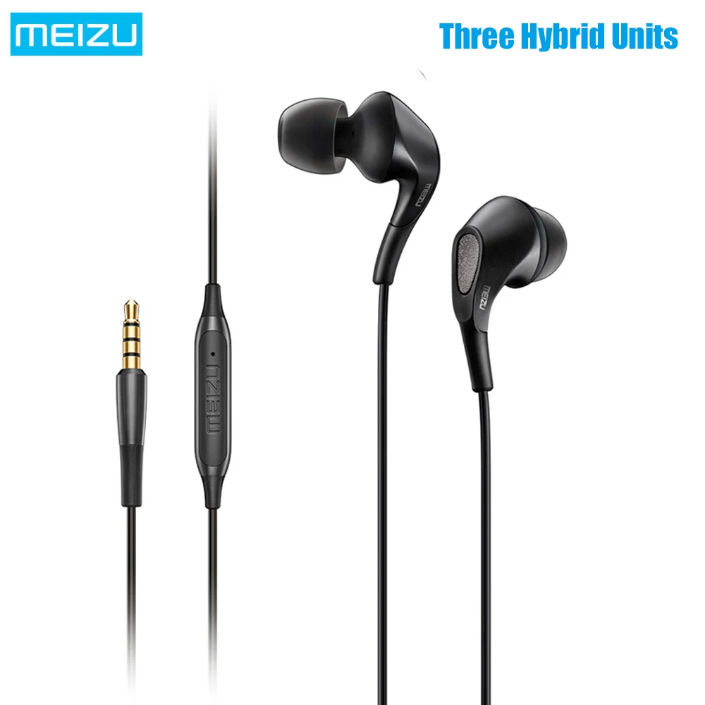 

MEIZU Flow Three Hybrid Units In-ear HiFi Earphones with Mic 3.5mm Voice control 105dB 32ohms HiFi Gaming Sport In-Ear Earphone