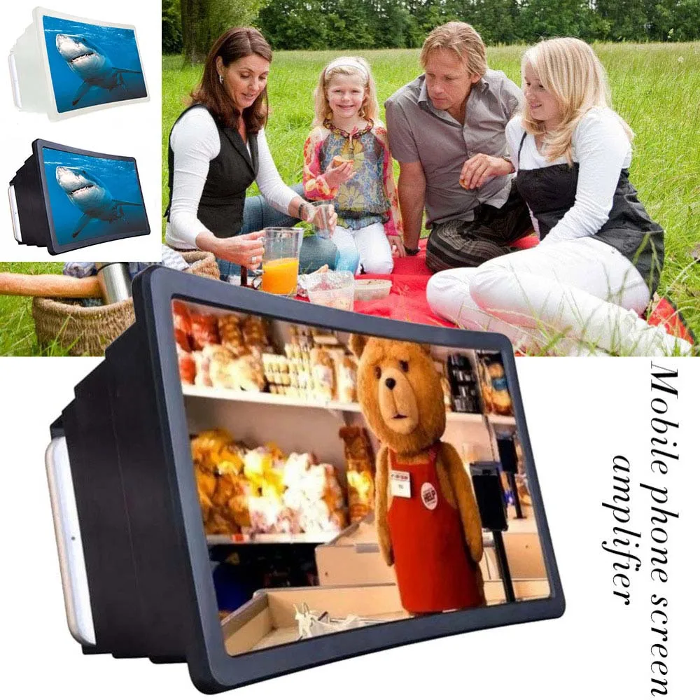  KISSCASE 3D HD Mobile Phone Screen Amplifier Cell Phone Foldable Phone Screen Video Magnifier Video