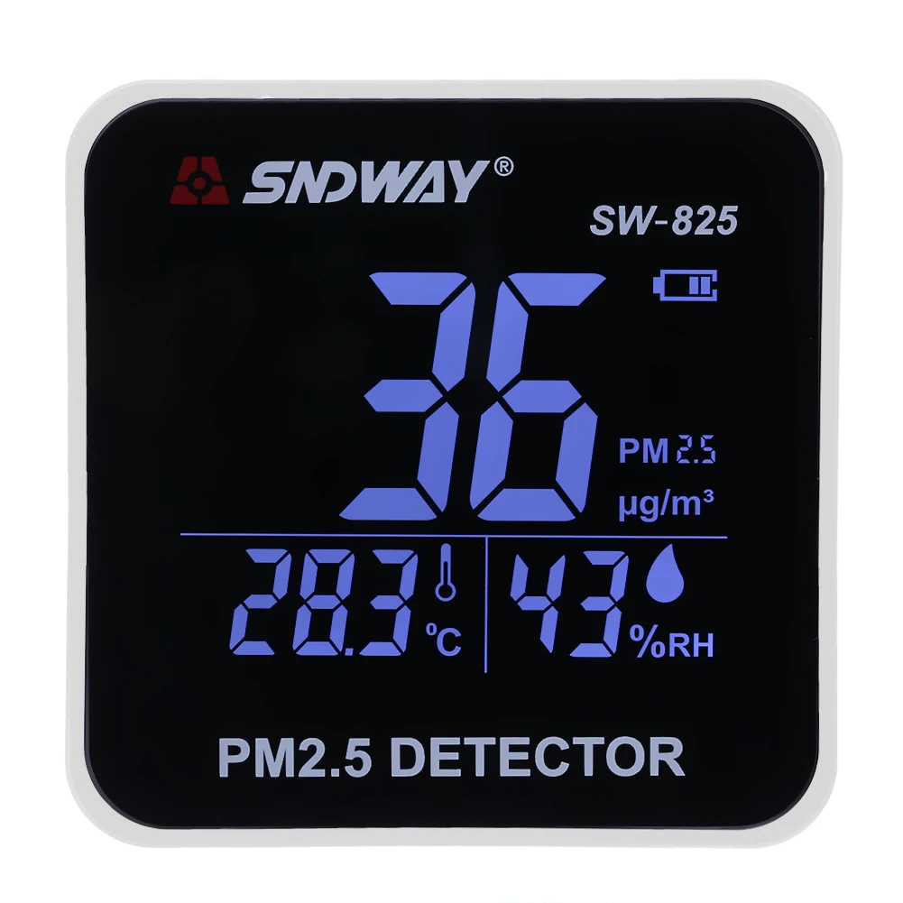 

Indoor Outdoor PM2.5 Detector Air Quality Monitor Detector Temperature Humidity Meter with Backlight Auto Power Off Function