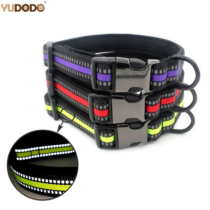 Nylon Dog Collar Reflective Night safety Pet Collar For Small Medium Large Dogs Outdoor Leads Products