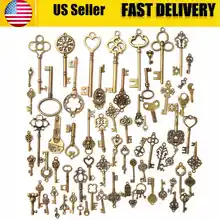 70 шт. Adornos винтажные ключи античный старый вид Бронзовый Скелет ключ необычный бант-кулон Декор