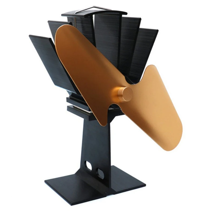 

SANQ 2 Blades Heat Power Wood Stove Eco Friendly Fan Home Wood Burner Fireplace Blower Fuel Coat Saving Stove Fan