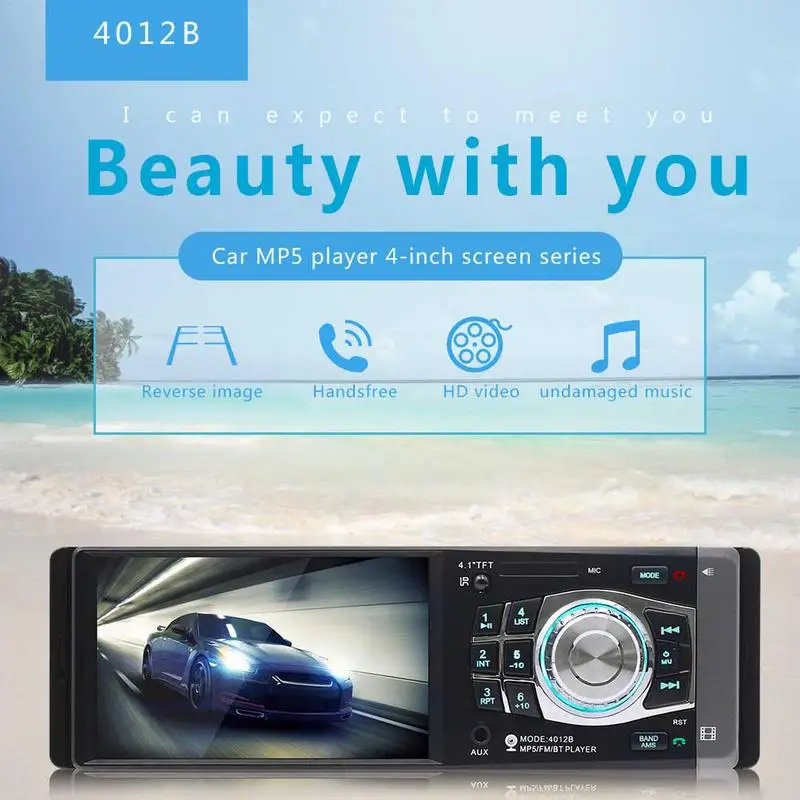 Автомобильный MP5 плеер 4 1 дюйма DIN Bluetooth FM передатчик радио стереоголовное