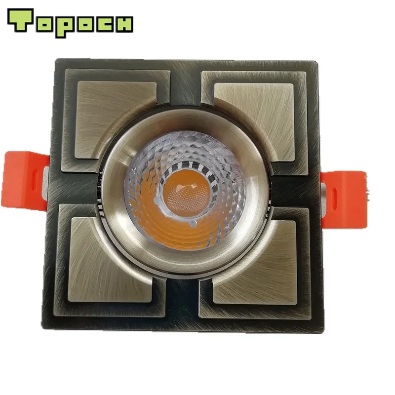 

Topoch Downlight LED 4-Pack Bronze/Golden 7W CREE COB CNC Machining Aluminum Spring Clips Mount AC100-240V for Interior Lighting