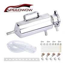SPEEDWOW Aluminum Oil Catch Can Cylinder Oil Catch Reservoir Tank Can Breather KitWater Catch Can With Cap 1.5L Water Tank chrome aluminum double hole 19mm oil catch tank racing oil can catch tank can oil catch tank oil catch can