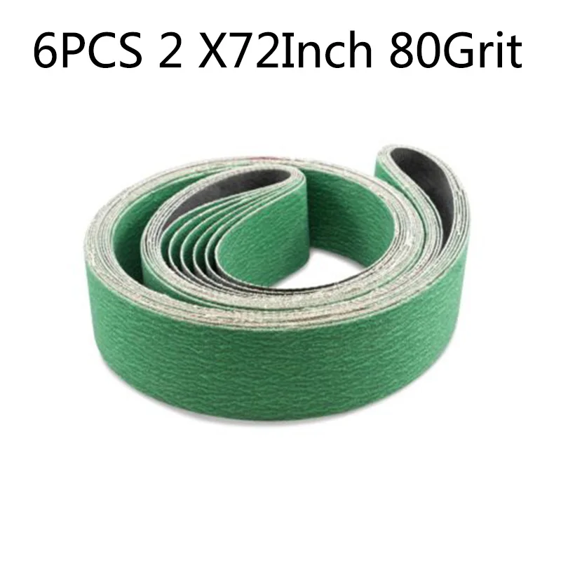 

6pcs 2 x 72 Inch 80 Grit Metal Grinding Zirconia Sanding Belts Abrasive Band
