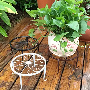 

Geometric Mental Rack Holder Small Flower Planter Pot Set European Style Living Room Balcony Pot Shelf Home Decor