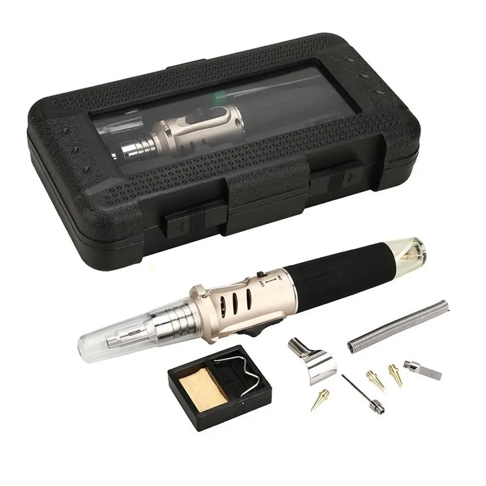 

HS-1115K Soldering Iron Professional 10 in 1 Soldering Iron Set Butane Gas Soldering Iron Set 26ml Welding Equipment
