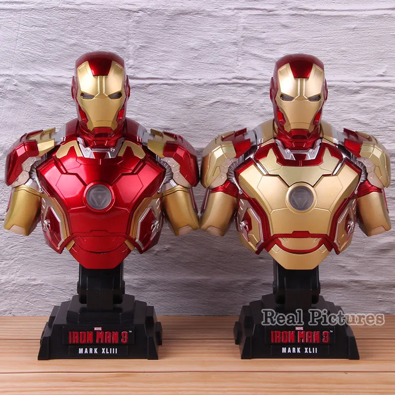 Marvel Iron Man 3 Mark Xlii Mk 42 Mark Xliii Mk 43 1 4 Scale Figure Iron Man Bust Statue Collectible Model Toy With Led Light Buy At The Price Of 32 36 In Aliexpress Com Imall Com