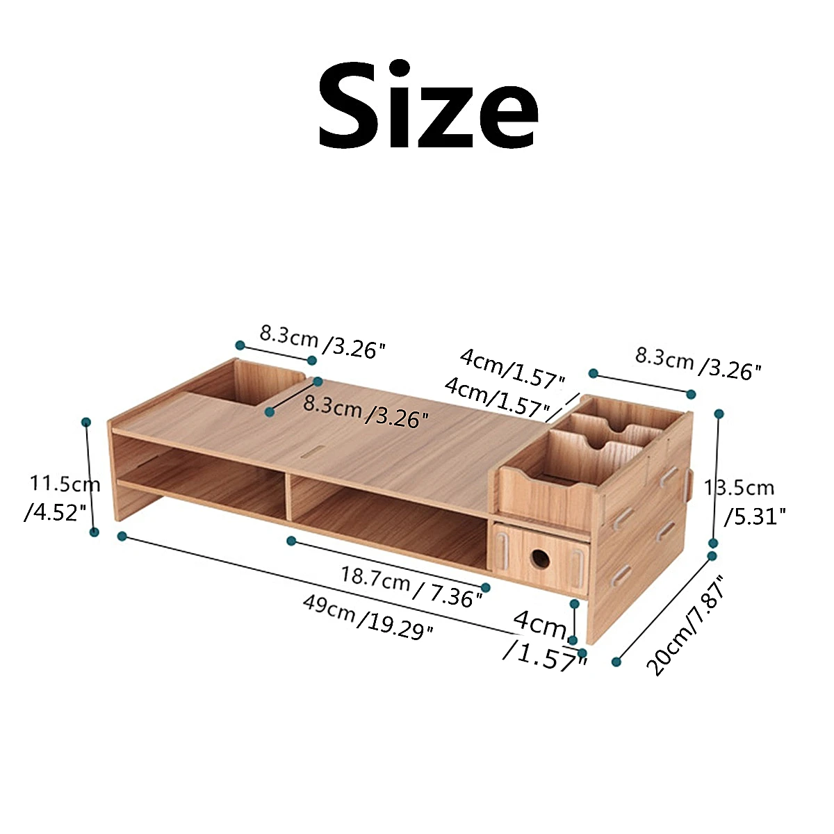  Multi-function Wood Desktop Monitor Stand Computer Screen Riser Shelf Plinth Strong Laptop Stand De