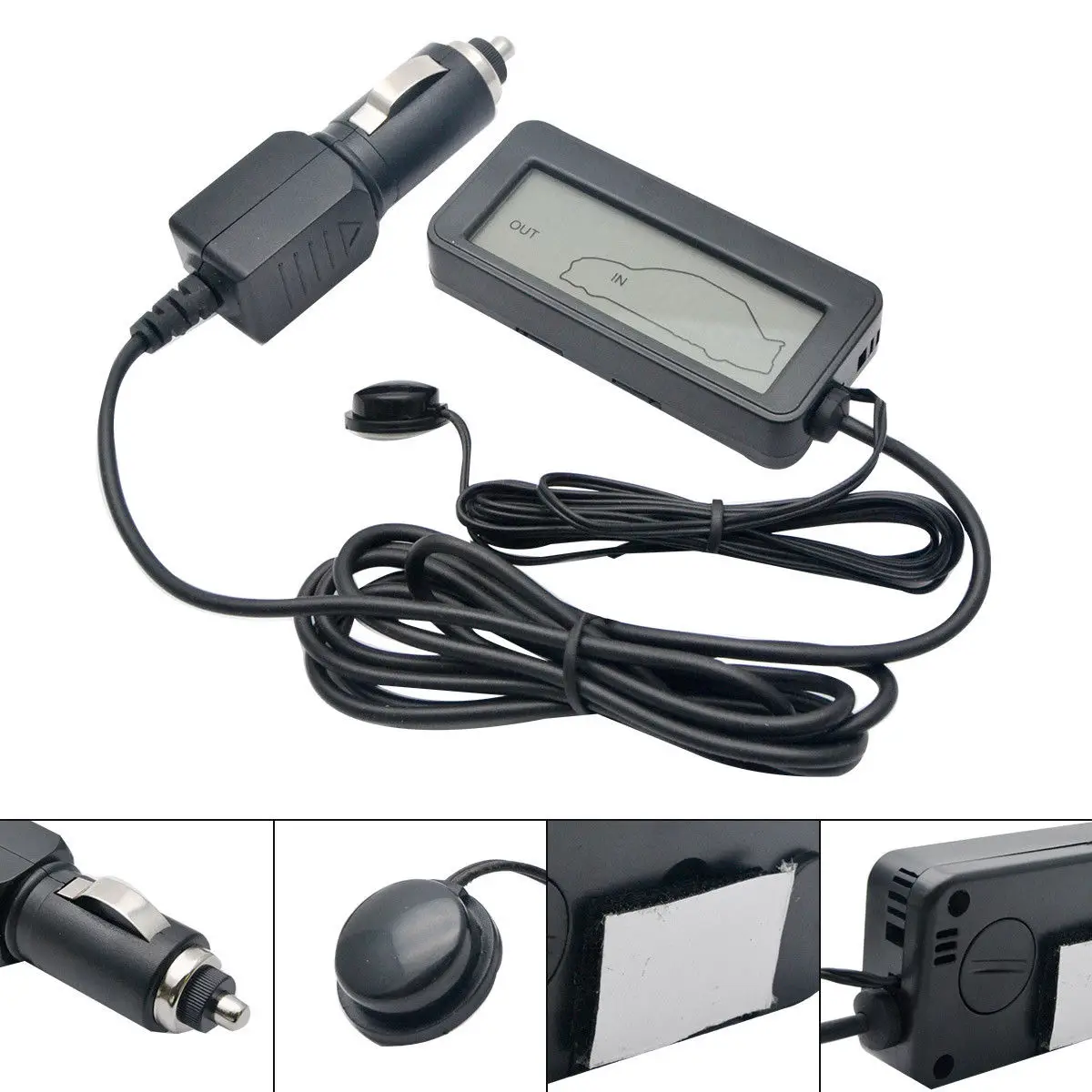 

DC12V Car Digital Thermometer LCD Car Inside/Outside Temp Meter Gauge