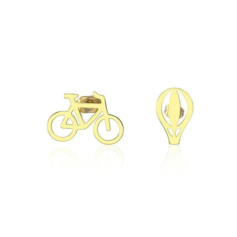 

2019 New Exquisite And Simple Laser-cut Hot-air Balloon Earrings And Stainless Steel Bicycle Earrings Are Gifts For Tourist