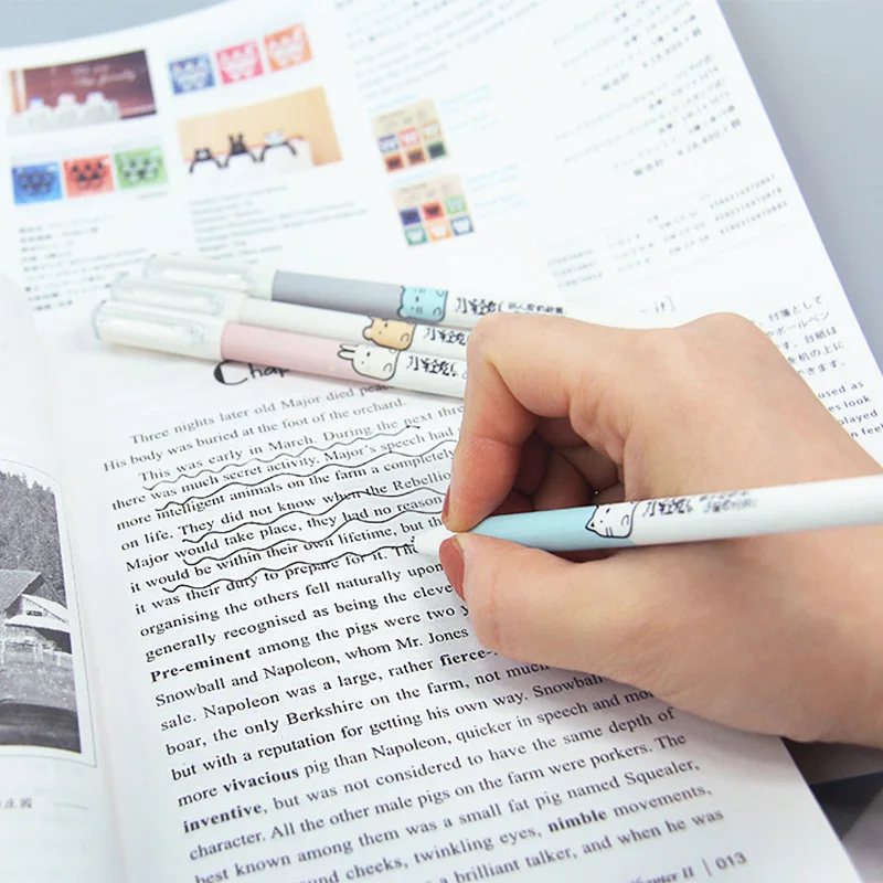 

1PC Cute Rabbit Pens Kawaii Gel Pens Cartoon Cat Netural Pens For Kids Girls Gift Writing School Supplies Creative Stationery