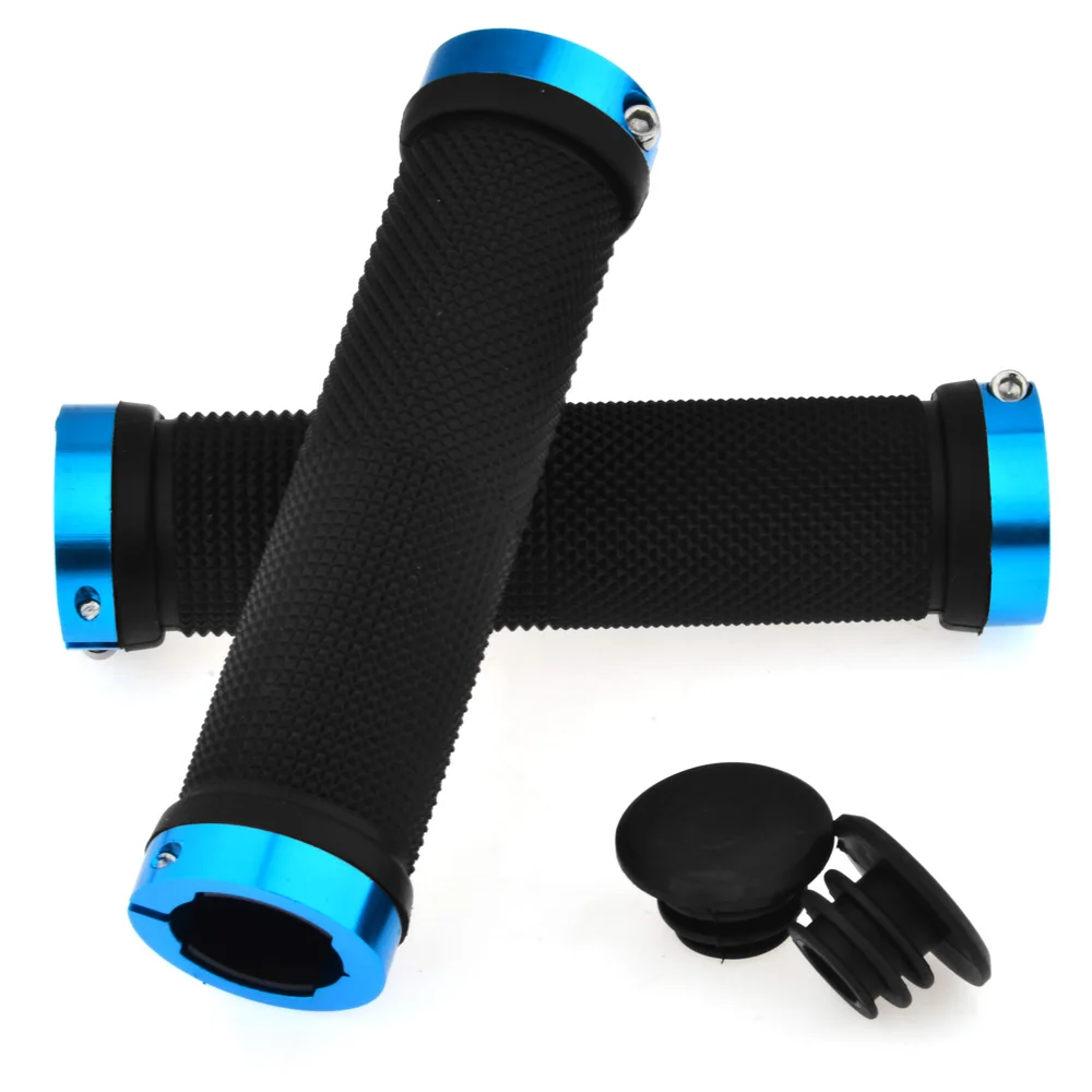 

Cycle Zone 1 Pair Double Lock On Locking Nonslip Cycling Handlebar Grip For Mountain Bike Road Bike MTB BMX Bike - Blue/Orange
