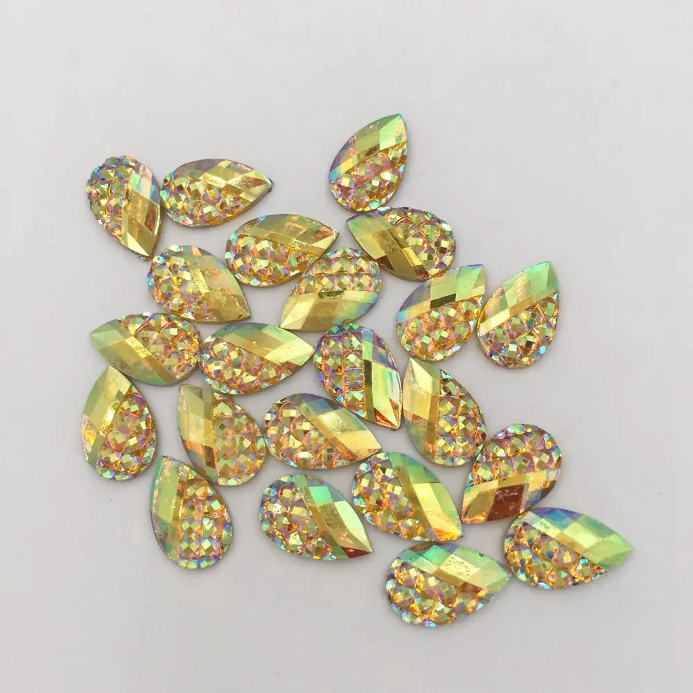 

Resin 250PCS 8mm*13mm AB Drop shape Flatback Rhinestone Wedding decoration DIY C986*5