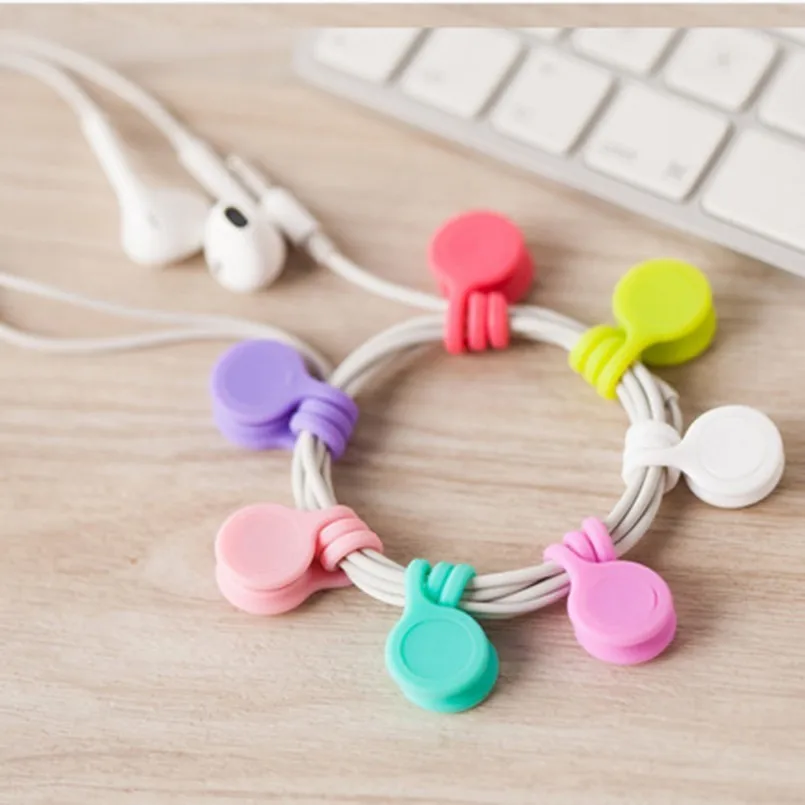 

1Pcs Earphone Cable Winder Silicone Cable Wire Organizer Magnet Coil Earphone Headset Key Cord Wire Earphone Storage Holder