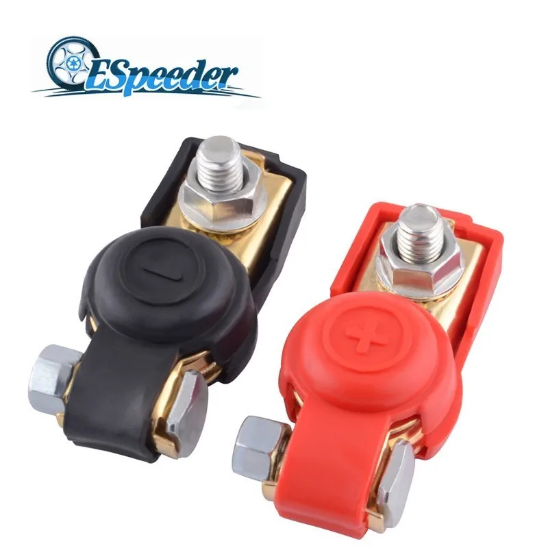 

ESPEEDER 2pcs/pair Auto Battery Switch Terminal Clamp Quick Release 12V-Red + Blue Positive Negative For Car Truck Caravan Boat