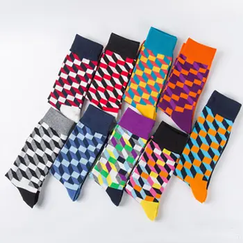 

2019 New Style Fashion Colorful 1 Pair Men's Color Design Socks Smart Suit Work Cotton Adults Winter Warm
