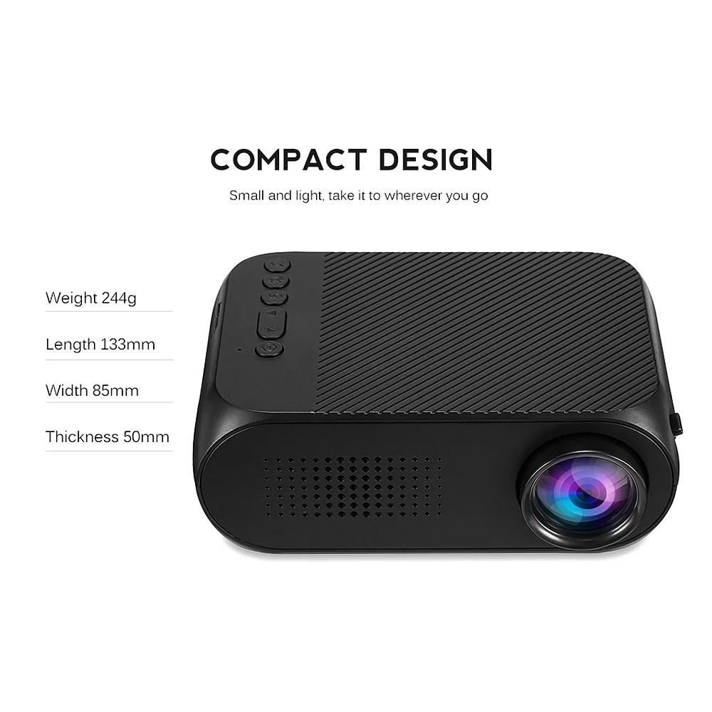 Top 2018 Mini YG320 Home Theater AV / HDMI Support TF Card Projector EU Plug Top 2018 Mini YG320 Home Theater AV / HDMI Support TF Card Projector EU Plug