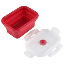 Стиль Прямоугольная силиконовая коробка для обеда складной Bento box Microwaveable контейнер для еды Детская уличная миска для обеда