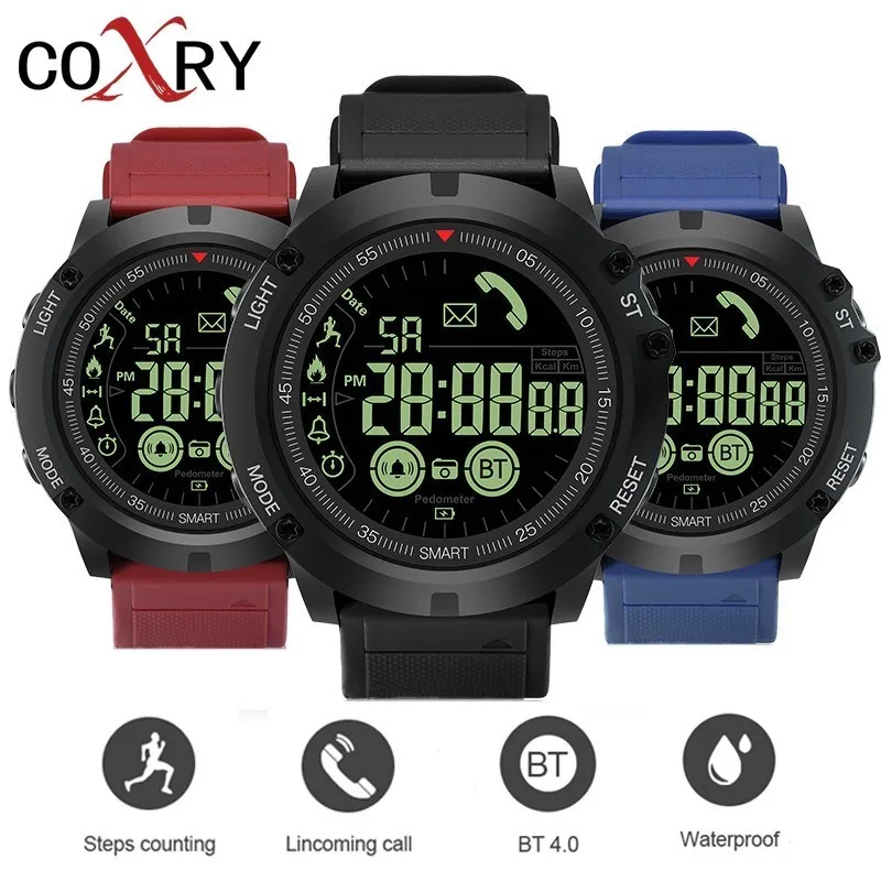 

COXRY Professional Outdoor Watch Smart Men Sport Wrist Watch Digital Watch Men Waterproof Smartwatch For Android IOS Stopwatch