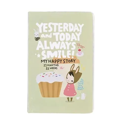 

Cute Diary Notebook Retro Vintage Cartoon Red Hat Girl Agenda Weekly Planner