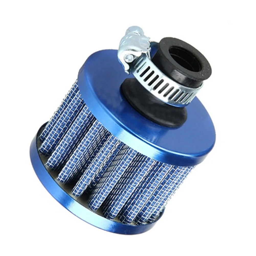 

Universal Interface Motorcycle Air Filters 12mm Sliver Car Cone Cold Air Intake Filter Turbo Vent Crankcase Breather RS-OFI003