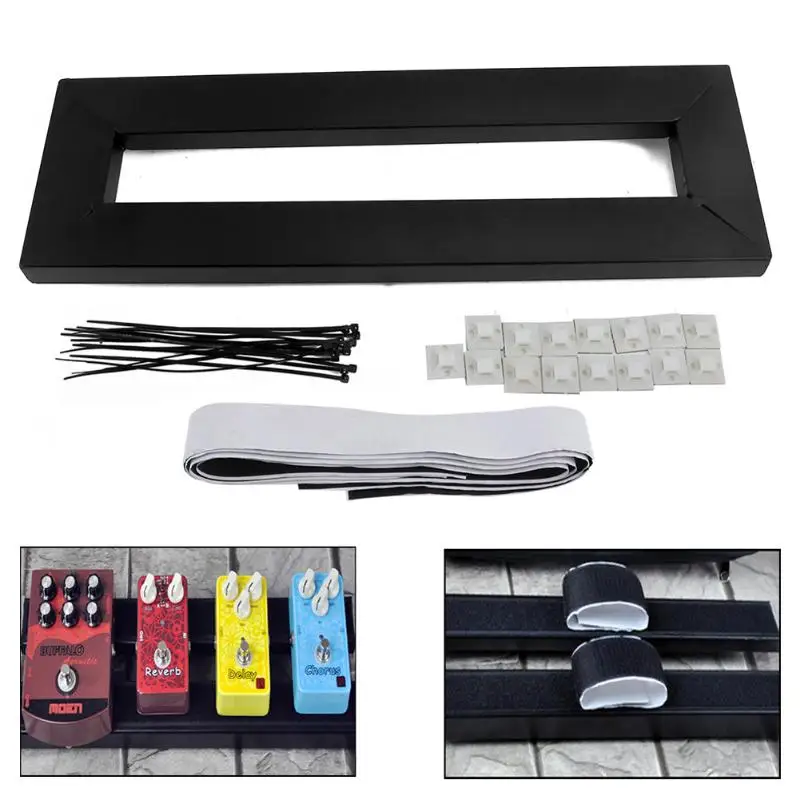 S/M Alloy Metal Guitar Pedal Boards Effects Pedal Board Cases for Electric Guitar +Ties +Explant +1 Tape with adhesive backing