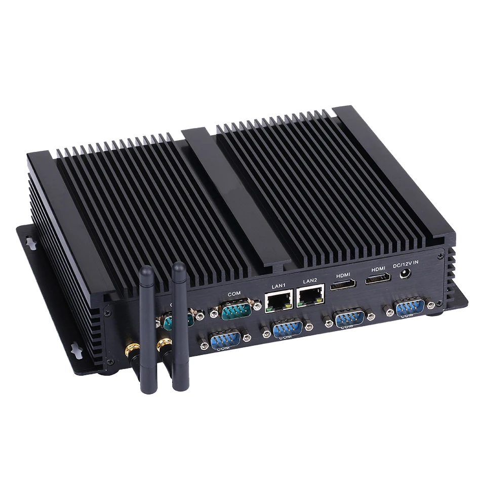 Fanless Industrial PC,Mini Computer,Windows 10,Intel Core I7 5500U,[HUNSN MA05I],(Dual WiFi/2HD/4USB2.0/4USB3.0/2LAN/6COM