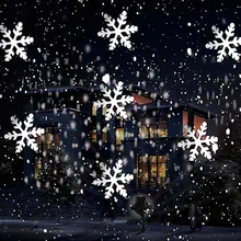 Белый движущаяся Снежинка светильник Рождественский проектор светильник s НАРУЖНЫЕ праздничные украшения водонепроницаемый для ландшафтного сада год