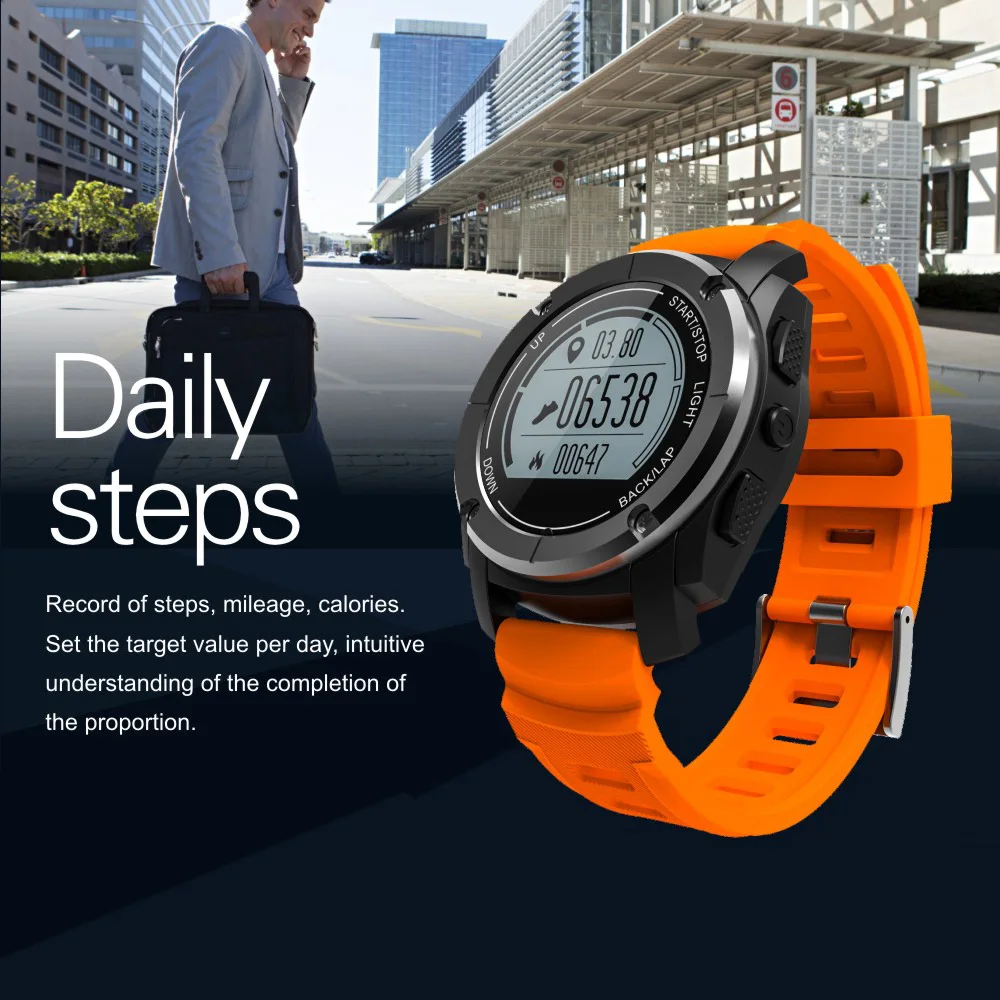

GPS Outdoor Digital Running Smart Sports Watch Heart Rate Monitor Water Resistant Pedometer Speed Counter Digital Wristwatch