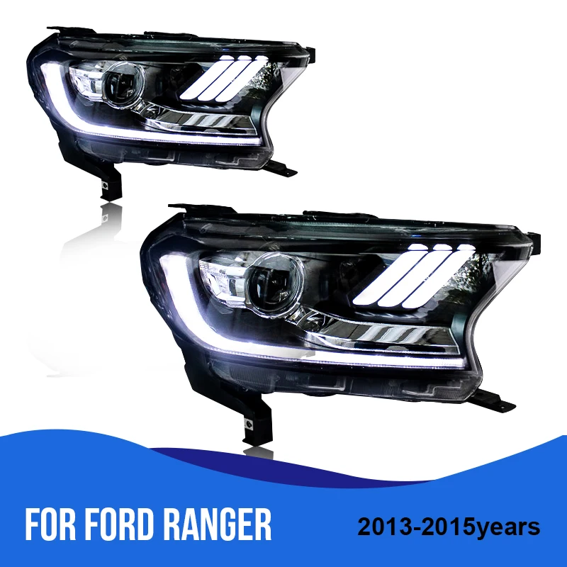 

ROADOT For Ford Ranger 2013/2014/2015 Car Headlights Assembly LED DRL Turn Signal Lights D2H Hid Angel Eye Bi Xenon Beam