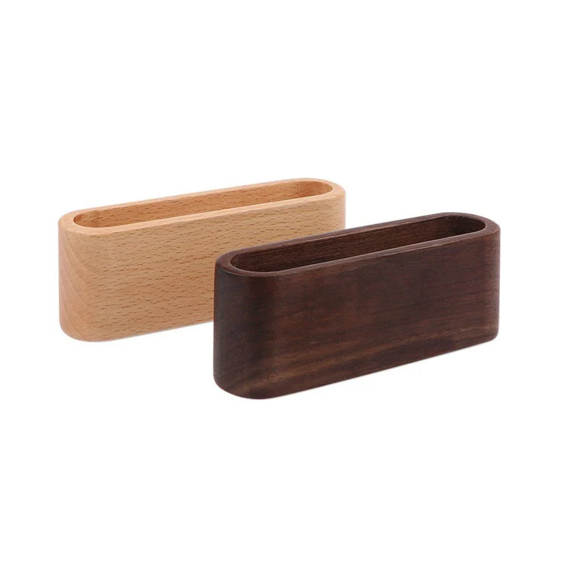 

1pcs Mayitr Office Desk Accessories Business Card Display Device Card Stand Memo Holder Wooden Desk Box